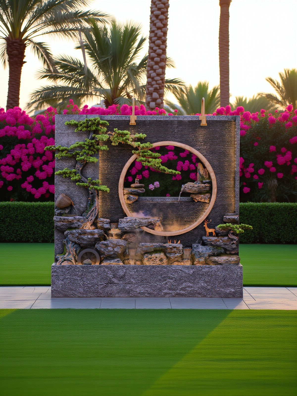 MR.BIG Zen Resin Stone Wall Fountain BY2202 - Scene