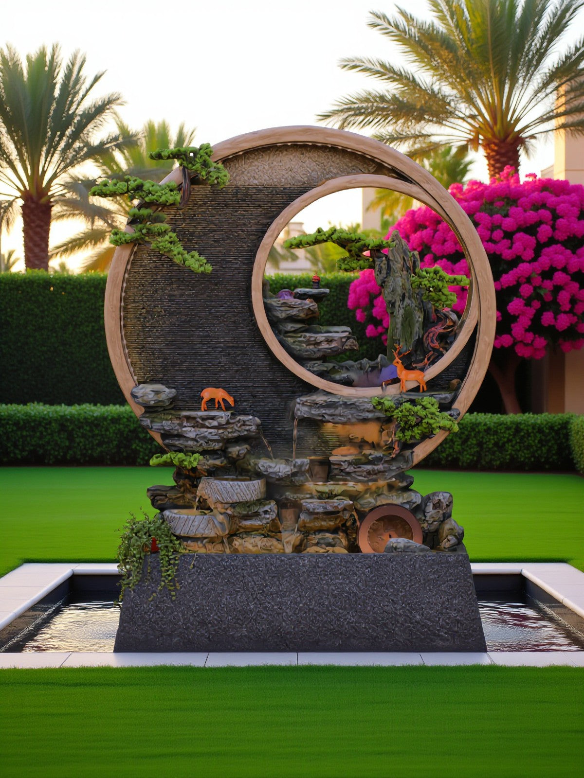 MR.BIG Zen Resin Fountain Bonsai BY2201 - Scene